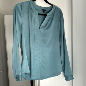 Sea blue long sleeve blouse Ann Taylor size M